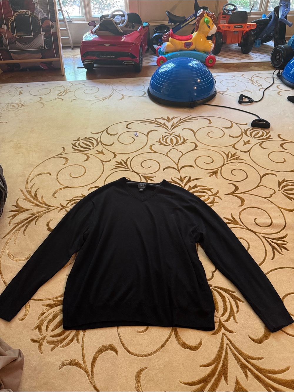 Jos. A. Bank Black V-Neck Sweater - Classic Knit